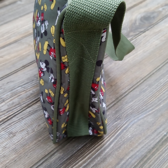 Mickey Mouse Pattern Green Textured Shoulder Bag - Picture 8 of 14